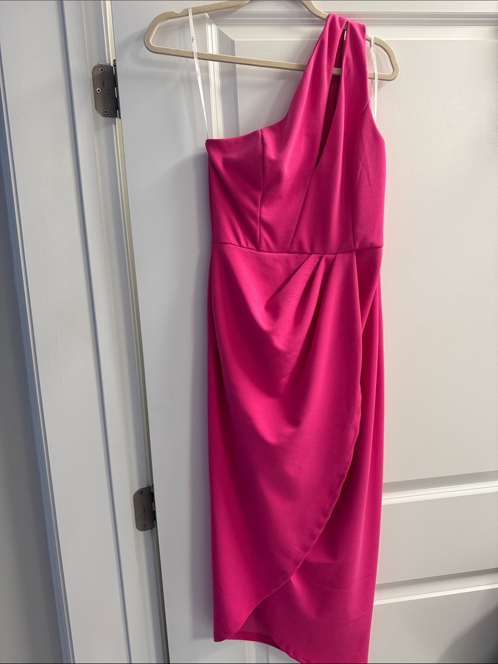 Lulu's One-Shoulder Fuchsia Cocktail Dress